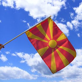 Macedonia Hand Waving Flag