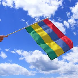 Mauritius Hand Waving Flag