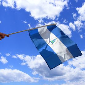 Nicaragua Hand Waving Flag