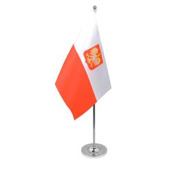 Poland Eagle table flag satin