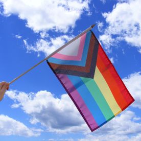 Progress Pride Hand Waving Flag