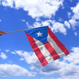 Puerto Rico Hand Waving Flag