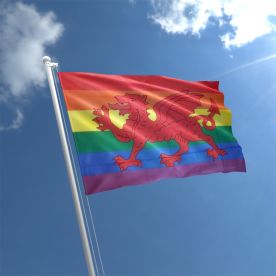 Rainbow Welsh Dragon Flag