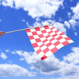 Red & White Chequered Hand Waving Flag