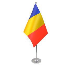 Romania table flag satin