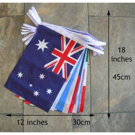 Giant Mixed Nation Bunting 20 Pennants