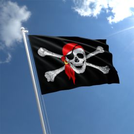 Skull With Bandana Pirate Flag
