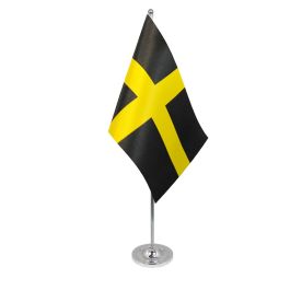 St Davids Cross table flag satin