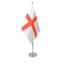 St George Cross table flag satin
