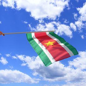 Suriname Hand Waving Flag