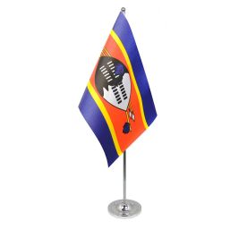 Swaziland table flag satin