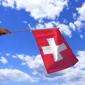 Switzerland Hand Waving Flag