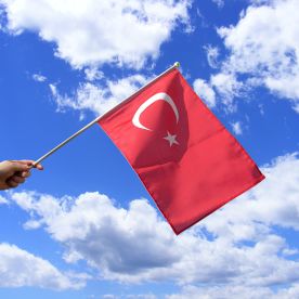 Turkey Hand Waving Flag