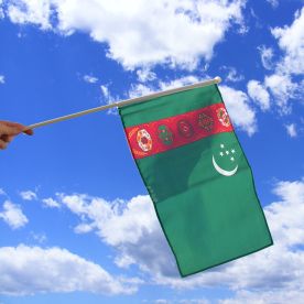 Turkmenistan Hand Waving Flag