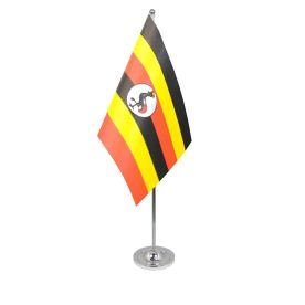 Uganda table flag satin