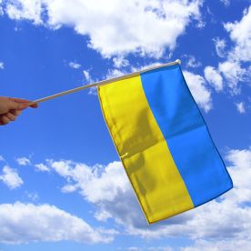 Ukraine Hand Waving Flag