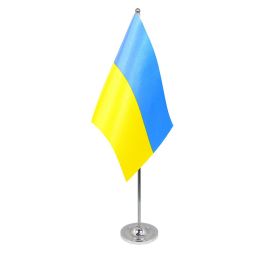 Ukraine table flag satin