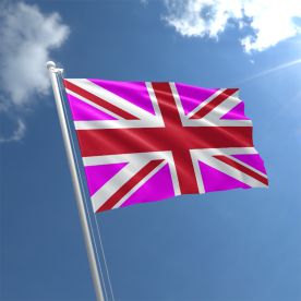 Union Jack Pink With Red Flag