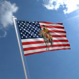 USA Indian And Horse Flag
