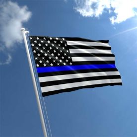 USA Thin Blue Line Flag 5Ft X 3Ft