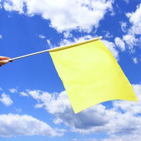 Plain Yellow Hand Waving Flag