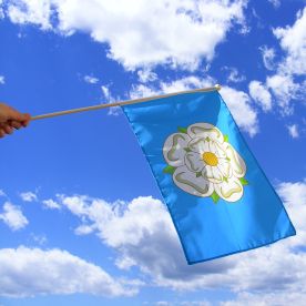 Yorkshire Rose Hand Waving Flag