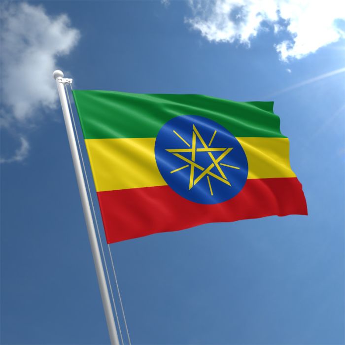 Ethiopia With Star Ethiopian 3' X 2' 3ft x 2ft Flag With Eyelets Premium Quality 