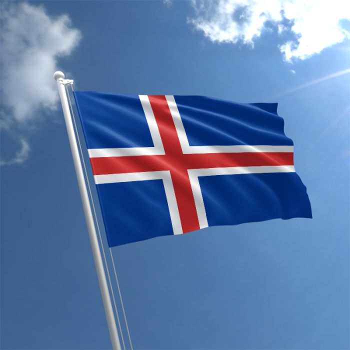 2 Eyelets Iceland Flag 5ft x 3ft Icelandic National Flag Europe European 