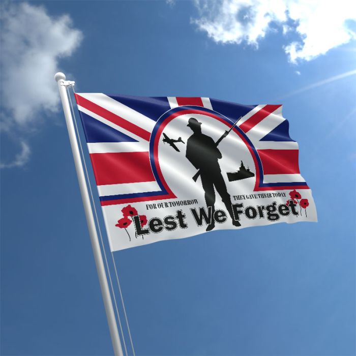 MILITARY BRITISH NAVY LEST WE FORGET FLAG 5x3ft 3x2ft REMEMBRANCE DAY SUPPORT 