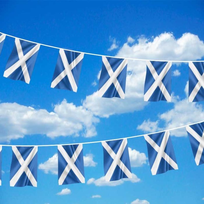 L/Blue Triangular Bunting 27 flags 10 metre Long Bunting Scotland St Andrews 