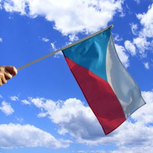 Czech Republic Hand Waving Flag