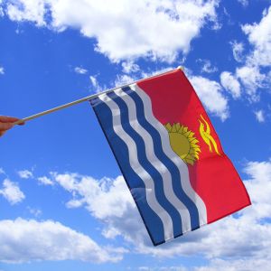Kiribati Hand Waving Flag