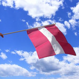 Latvia Hand Waving Flag