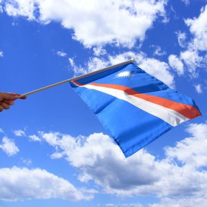 Marshall Islands Hand Waving Flag