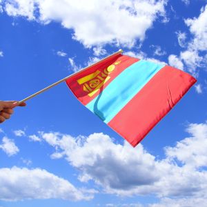 Mongolia Hand Waving Flag