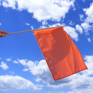 Orange Hand Waving Flag