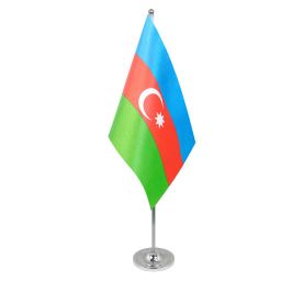 Azerbaijan table flag satin