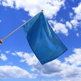 Plain Blue Hand Waving Flag