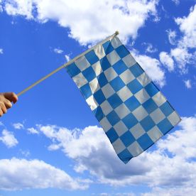 Blue & White Checkered Hand Flag