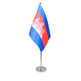 Cambodia table flag satin