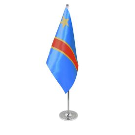 Democratic Republic of Congo table flag satin