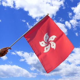 Hong Kong Hand Waving Flag