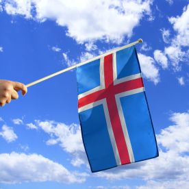 Iceland Hand Waving Flag
