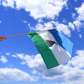 Lesotho Hand Waving Flag