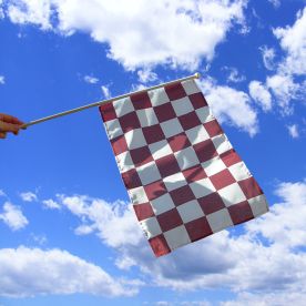 Maroon & White Checkered Hand Flag