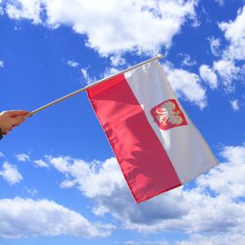 Poland State Hand Waving Flag