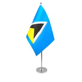St Lucia table flag satin