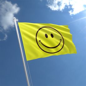 Happy face Yellow Horizontal 6 metre long 20 flag bunting 
