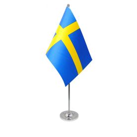 Sweden table flag satin