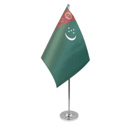 Turkmenistan table flag satin